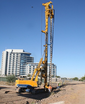 At a Phoenix commercial/industrial development site, GNSS equipment wears a number of hats.