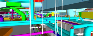 MEP contractor’s technology precisely places plumbing / HVAC systems